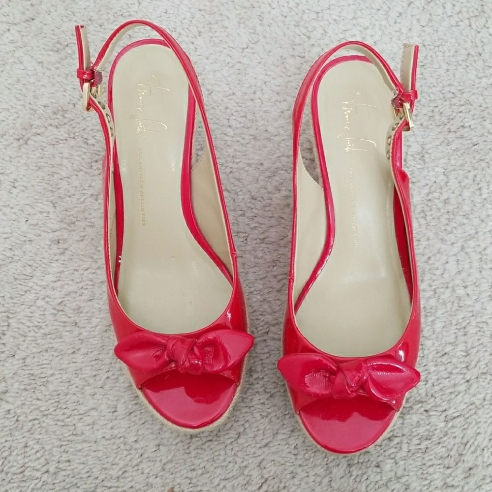 Franco Sarto red vintage style wedges size 7